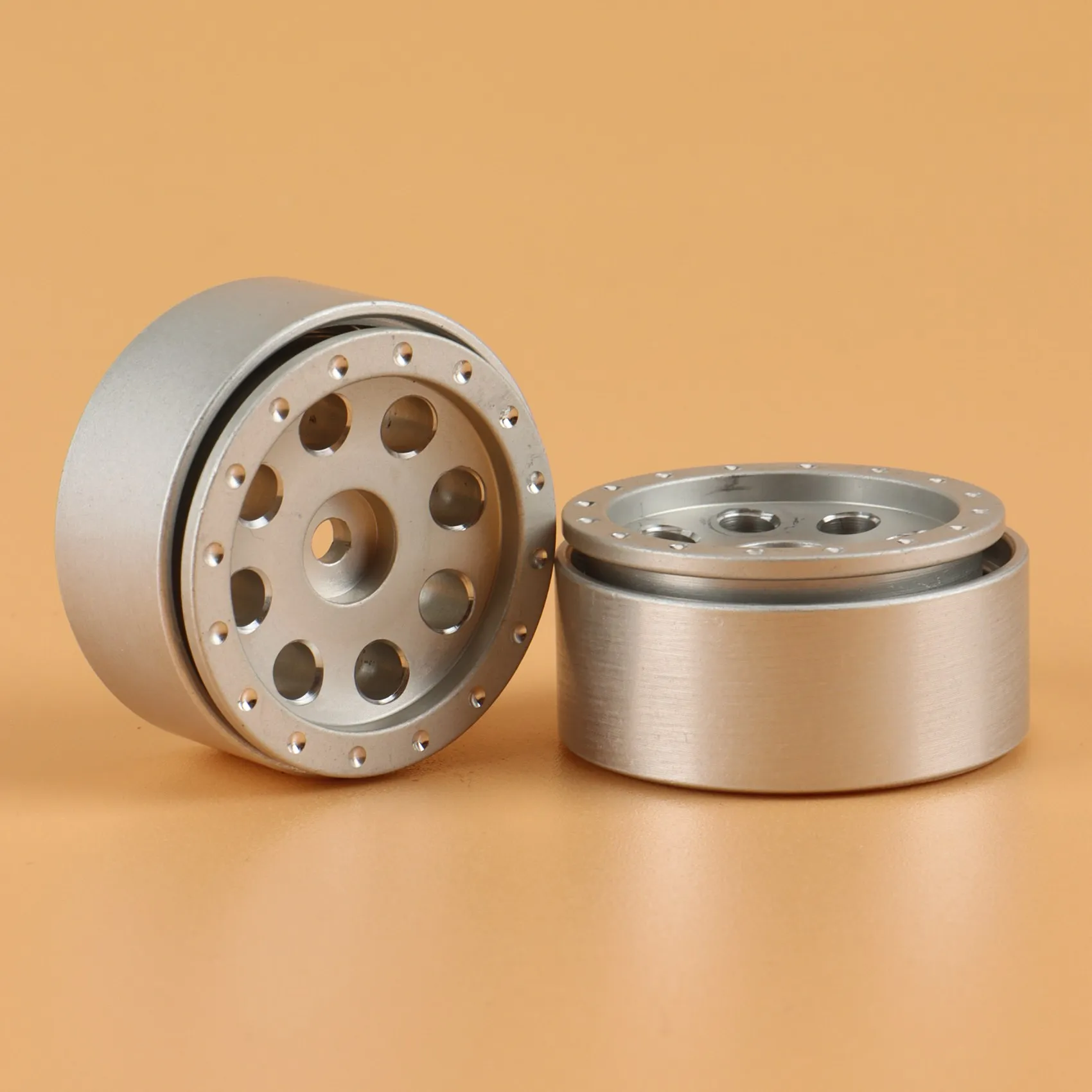 Eco-Friendly-4Pcs 1.0 CNC métal Mini chenille Beadlock jante de roue moyeu pour 1/24 RC voiture sur chenilles Axial SCX24 90081 pièces de mise à niveau