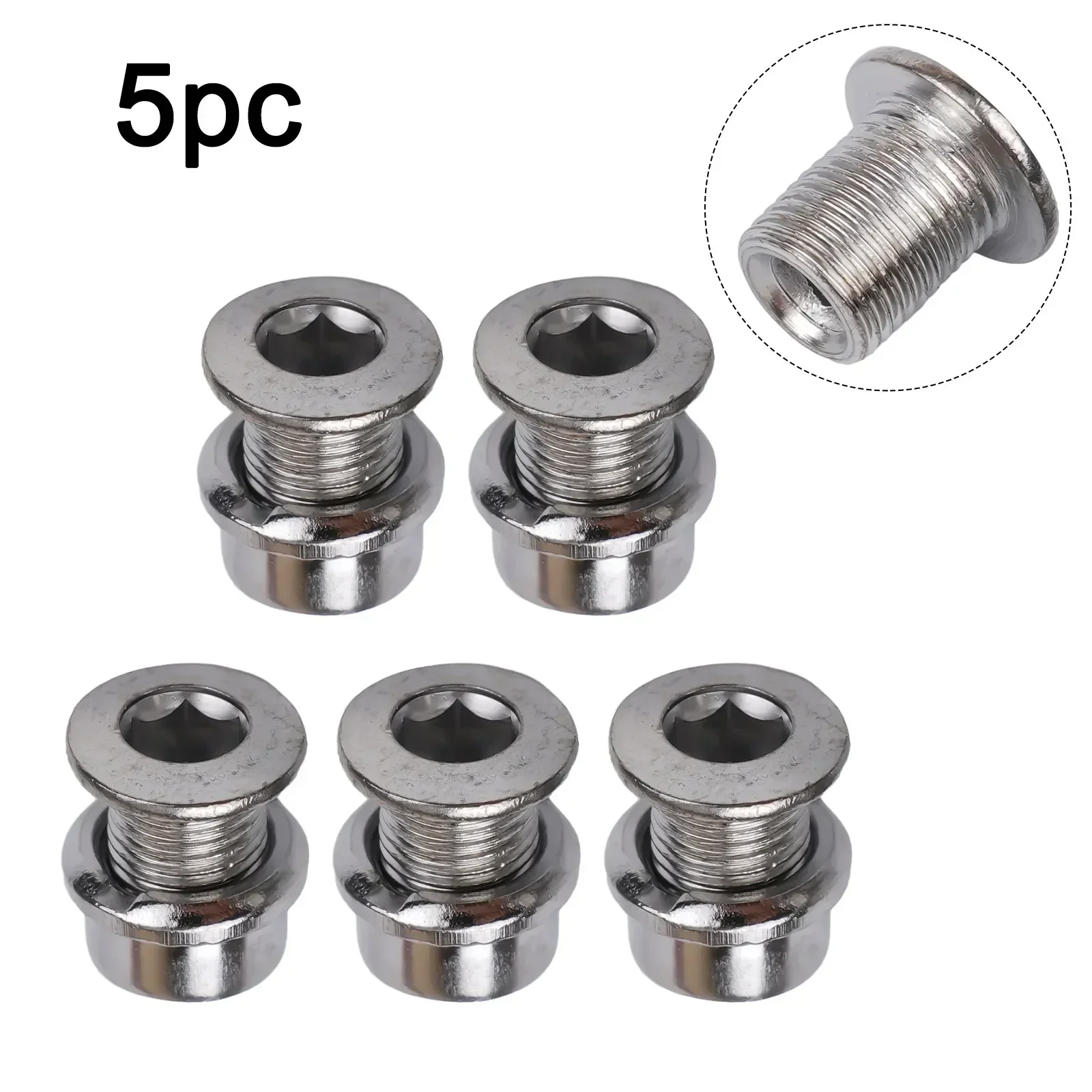 

5pcs/pack Crankset Bolts Crank Bolts Bike Chainring Bolts Bicycle Crank Screws Nut Bike Accessories Steel Chainring Screws