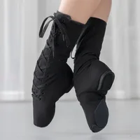 Zapatillas deportivas de baile para hombre y mujer, zapatos de baile de Jazz, botas de baile de lona, botas cortas de baile para niñas/niños