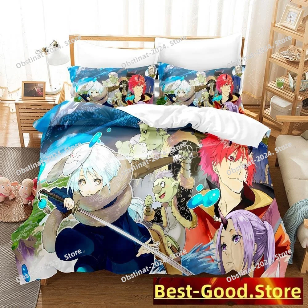 

2023 Rimuru Tempest Bedding Set Single Twin Full Queen King Size Bed Set Adult Kid Bedroom Duvetcover Sets Anime Kawaii