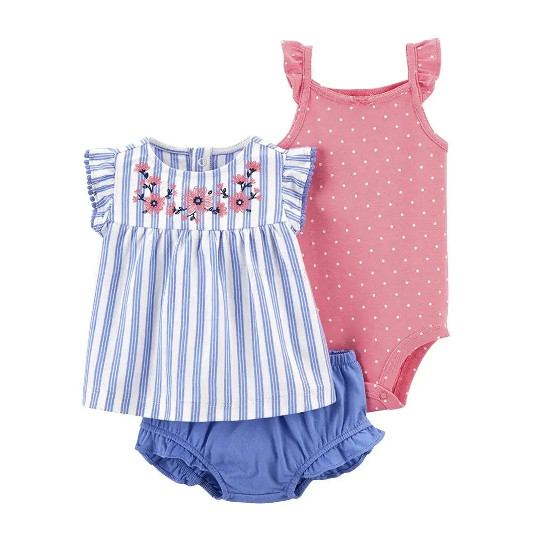 

Newborn Baby Girls 3pcs Clothing Sets - 6M 9M 12M 18M 24M - Girls Outfits - Infant Girl Sets