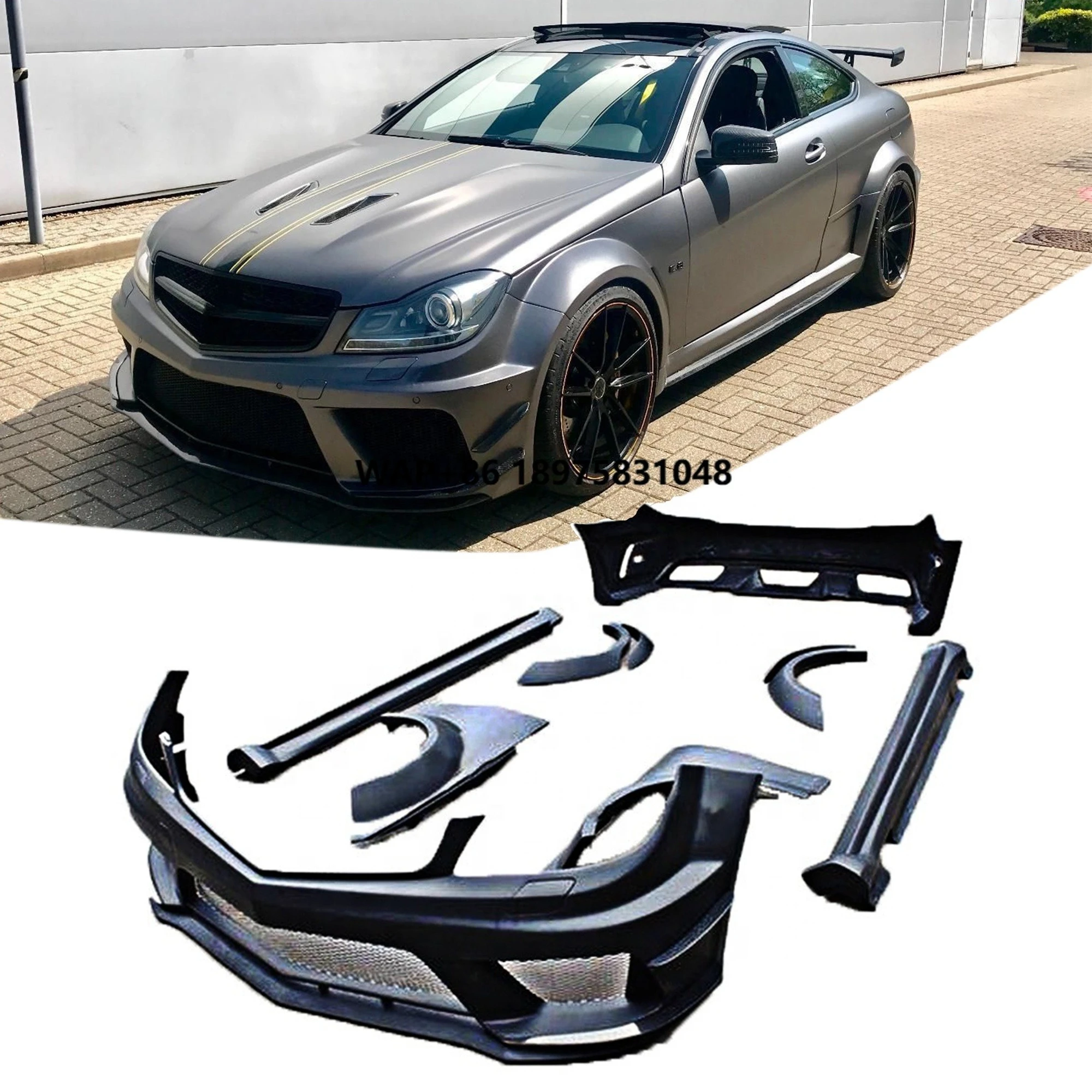 

W204 C63 Sedan Coupe Black Series Body Kit C200 C250 C63 Coupe Body Kit Perfect Fitment 2011+ for