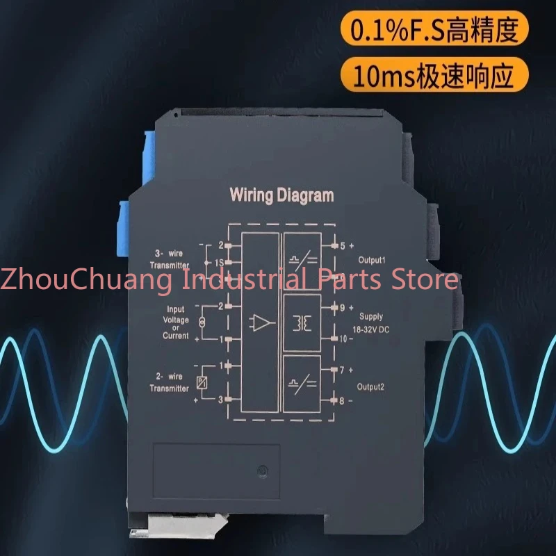 

Signal Isolator 4-20mA to DC Current Voltage Divider Analog Module One Input Two Output Safety Gate