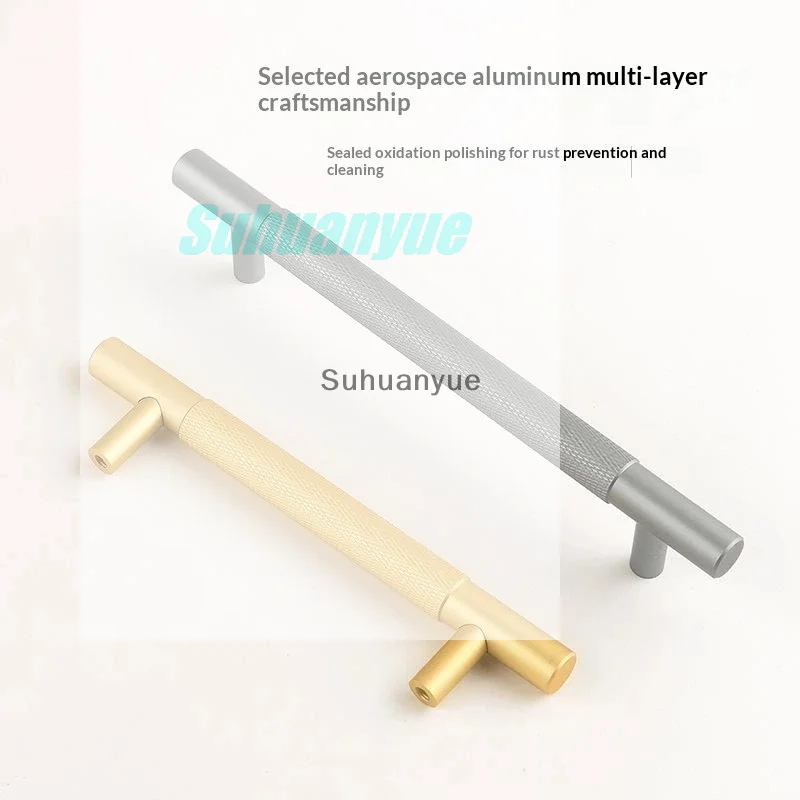 

Nordic Wardrobe Handles–Gold Copper & Black Drawer Knobs Extended American-Style Aluminum Alloy Cabinet Pulls Furniture Hardware