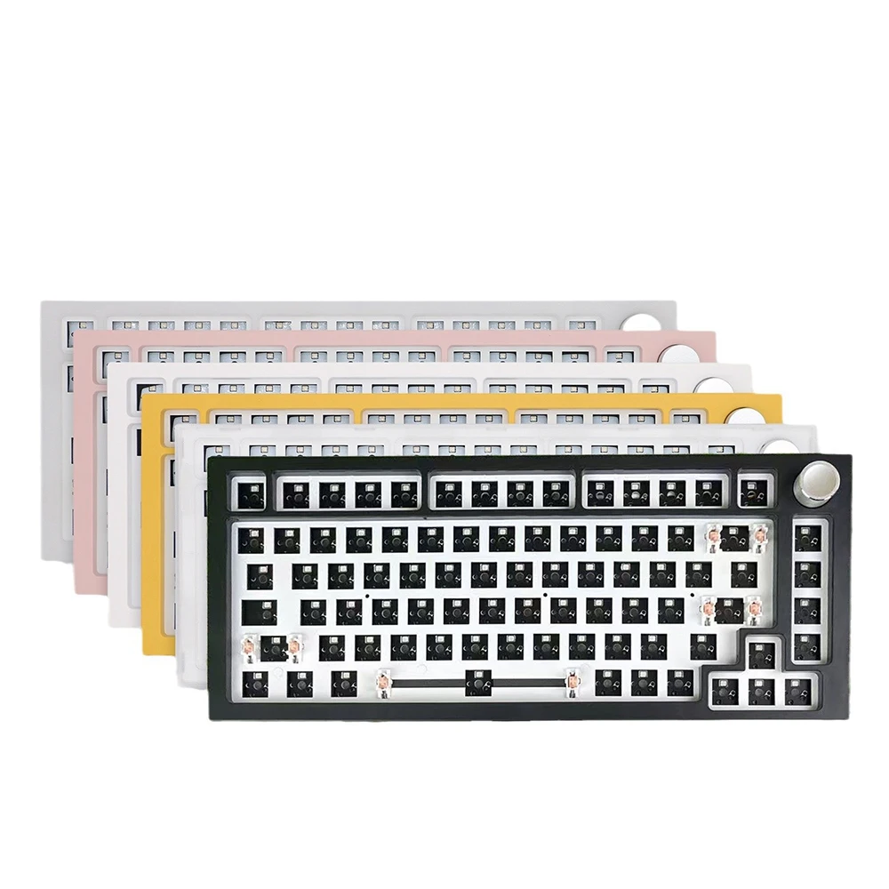 Kit de teclado mecánico personalizado 75, teclado de aluminio inalámbrico con cable y junta de perilla, teclado RGB DIY intercambiable en caliente, junta para jugadores de PC