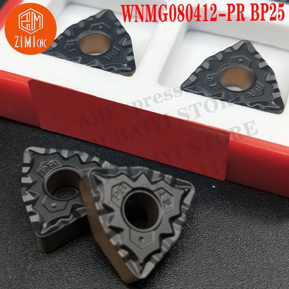 WNMG080412-PR BP25 WNMG 080412 Cermet Turning Tools CNC Lathe Cutter Cutting Tools Metal Lathe Tools Blades mechanical Inserts