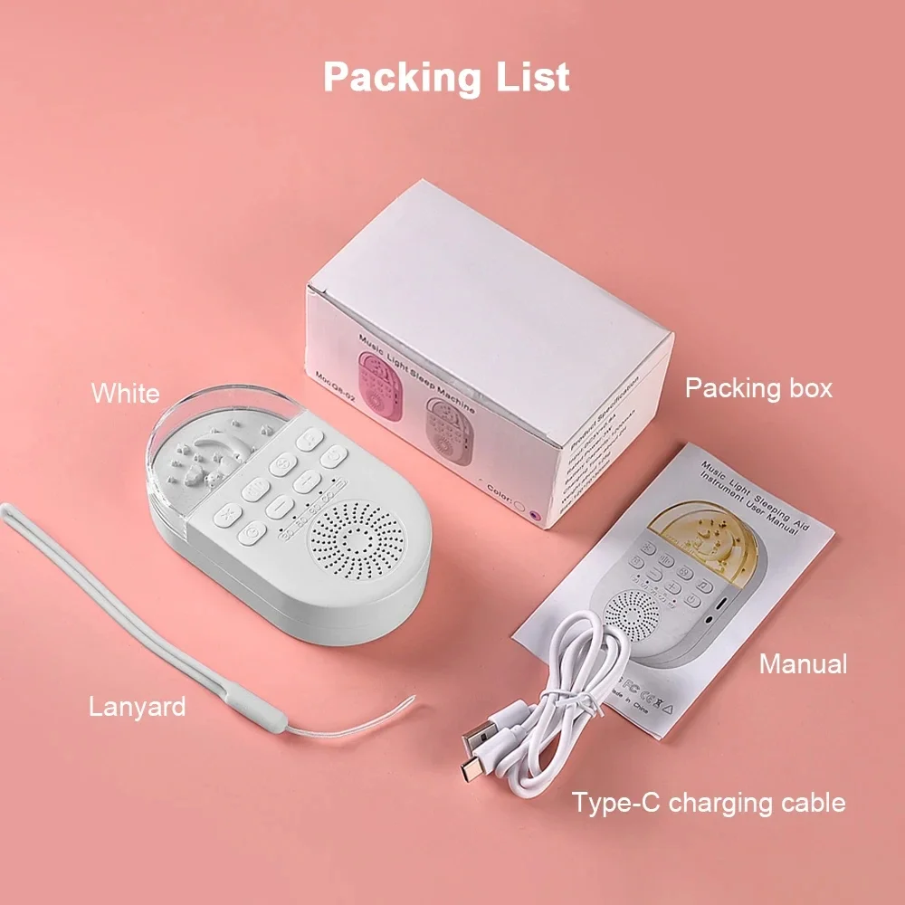 Baby White Noise Machine Portable Baby Sleep Machine 24 Soothing Sounds Sleeping Relaxation Rechargeable for Home Travel