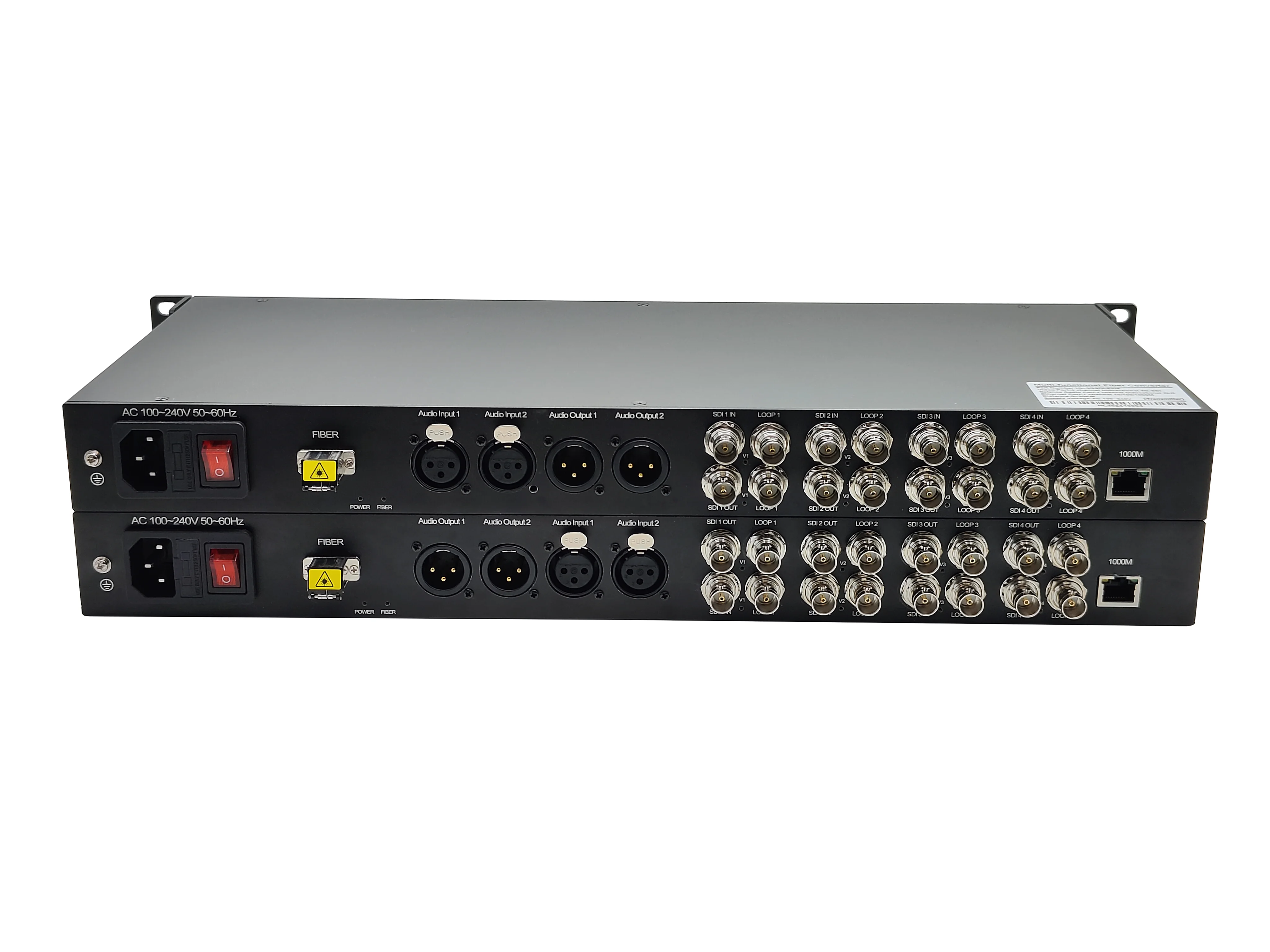 Supports Audio/Ethernet Transmission Over A Single Fiber, OB Van TV Broadcast 8-channel 3G SDI ASI To Fiber Converter