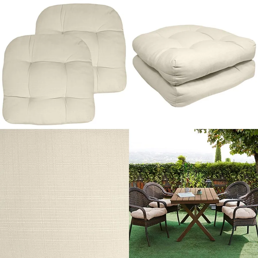 

Patio Cushions Outdoor Chair Pads Premium Comfortable Thick Fiber Fill Tufted 19" x 19" x 5" Seat Cover