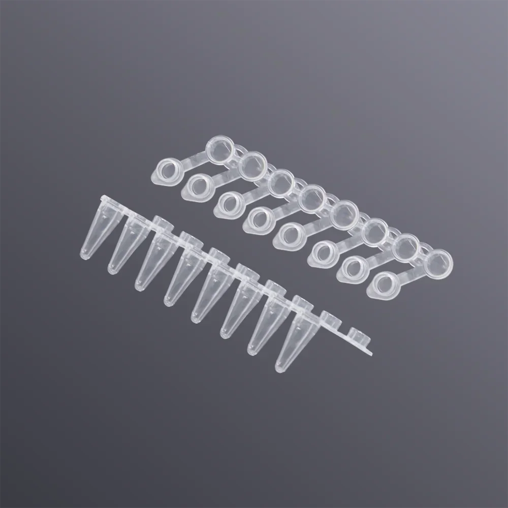 LABSELECT with cap and flat cover eight rows of tubes for PCR bioscience experiments