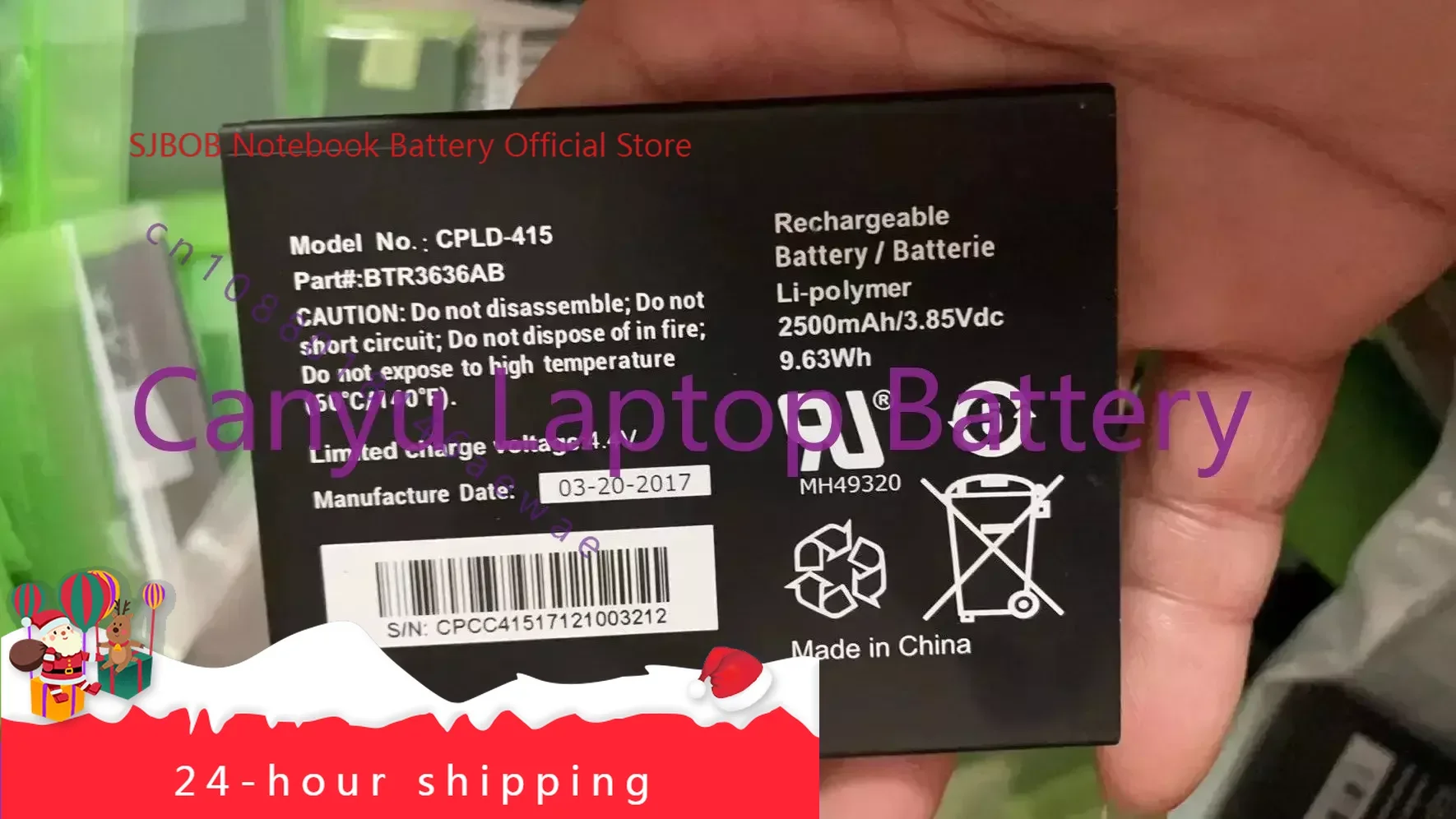 100%  New 3.85V 2500mAh CPLD-415 Replacement Battery For Coolpad BTR3636AB mobile phone bateria Li-Polymer Batterie