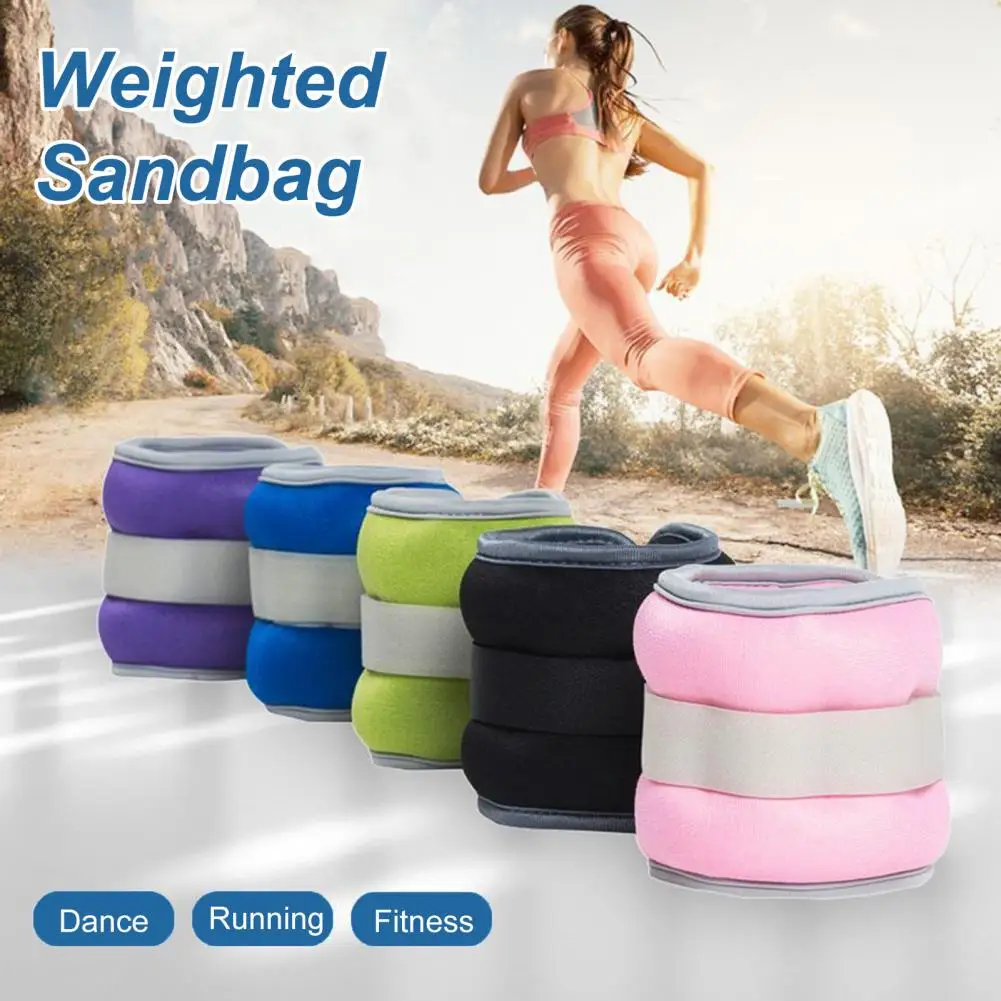 2Pcs Sports Cuffs Foot/Wrist Weights Fitness Weight Sandbag Leg Arm Ankle Exercise Adult Rehabilitation Wrist Weighted Sandbag