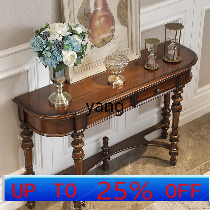 

LMM American solid wood entrance table entrance cabinet living room side table