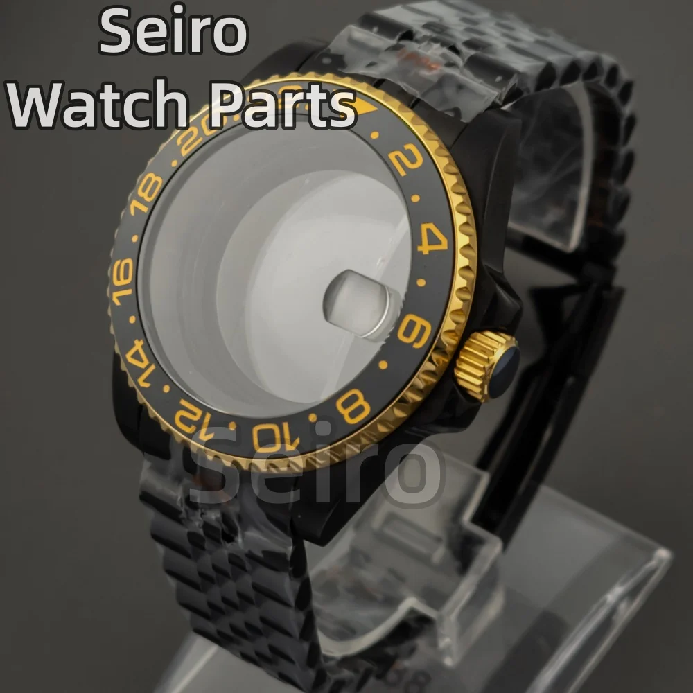 أسود 40 مللي متر NH35 حافظة 316L الفولاذ المقاوم للصدأ اليوبيل سوار حزام ل SUB GMT يخت ماستر NH35 NH36 NH34 حركة 28.5 مللي متر الطلب #1