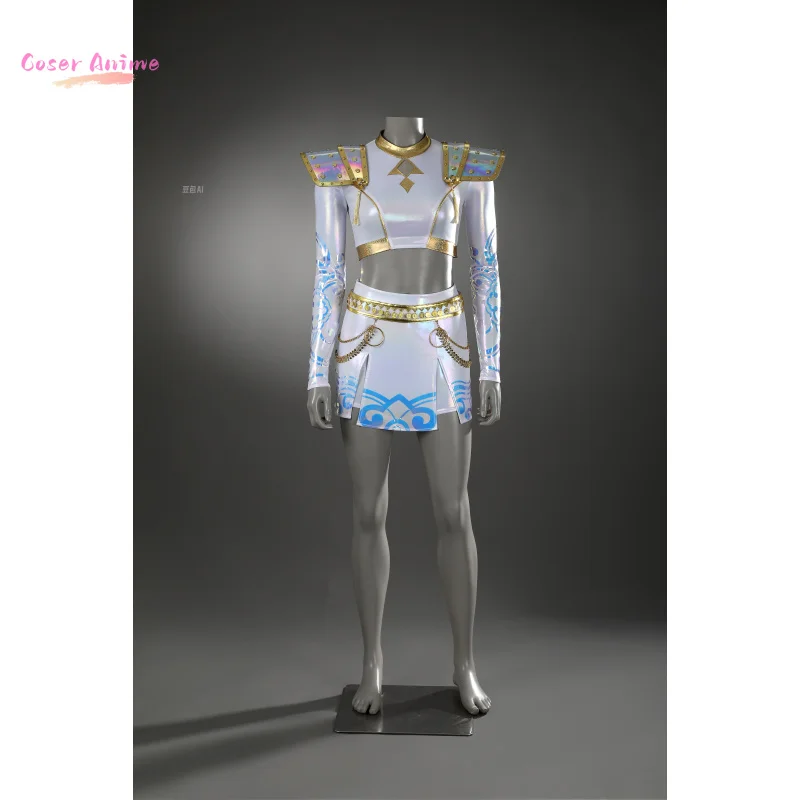 

KPop Demon Hunters Zoey Cosplay Costume White Stage Uniform Huntrix Outfit Skirt Huntrix Festival Halloween Party for Women Girl
