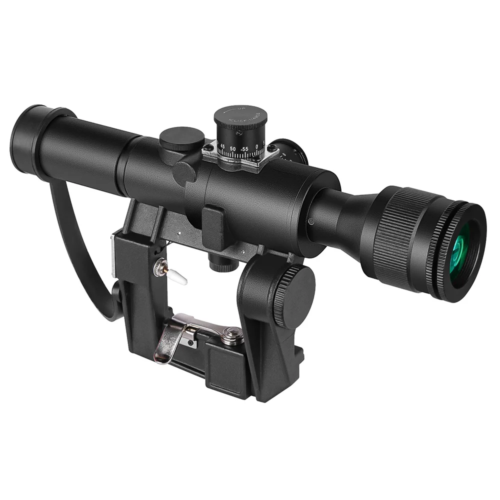 SVD 4X26 Side Mount Red Illuminated Tactical Hunting Riflescope Glass Reticle Tactical Optics Sights AK Scope