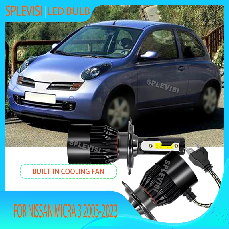 

Черная алюминиевая светодиодная фара с охлаждающим вентилятором для NISSAN MICRA 3 2005 2006 2007 2008 2009 2010 2011 2012 2013 2014 2015-2023