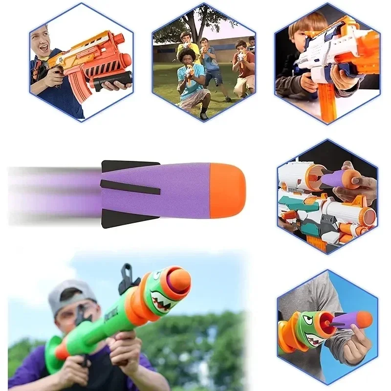 رغوة ميجا ميسيل عبوة حزمة لعبة الرصاص الملحقات المتوافقة مع Nerf Rocket N-Strike Elite Series Missile Blaster Launcher #5