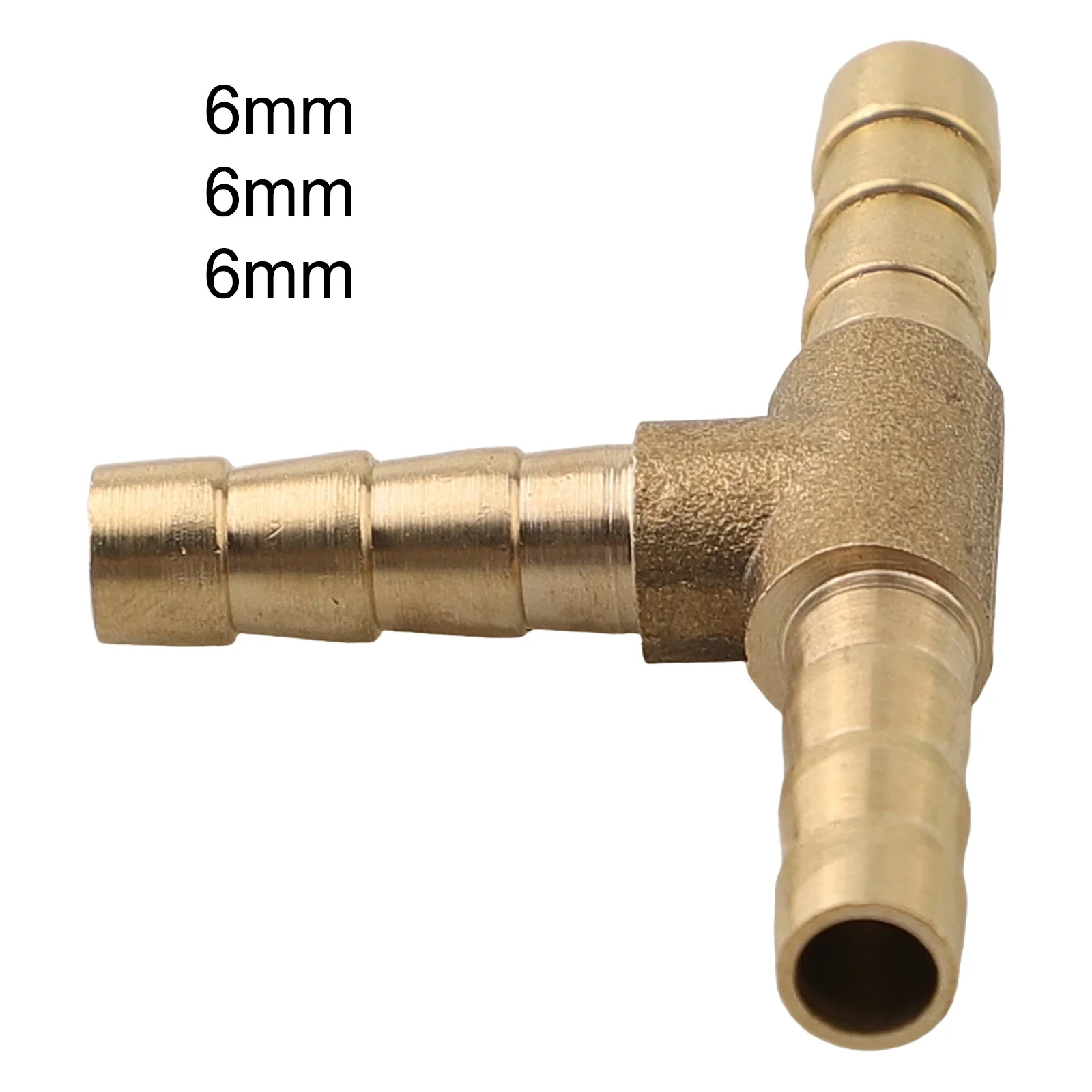 6/8mm Barbed T Splitter Fitting Brass 3 Ways Barbed Tee Splitter Fitting Tubing Hose Connector Splitter Coupler Adapter