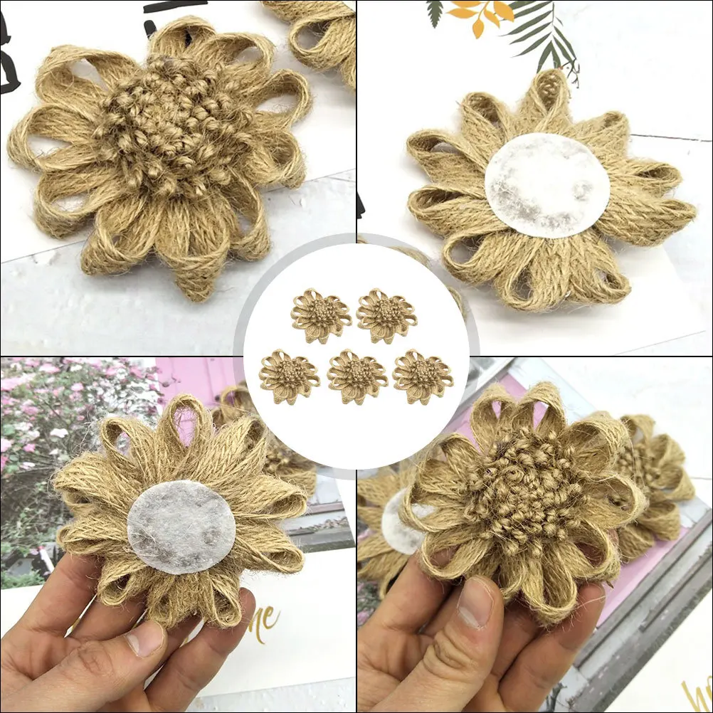 

5Pcs Linen Flowers Decor Lightweight Elegant Interior Decoration Wedding Party Ornament Handmade Wedding Flower