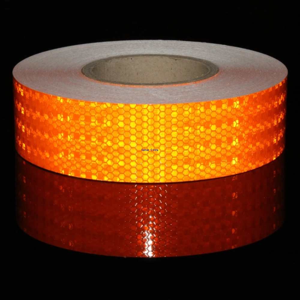 5CMX50M Reflective Material Bicycle Safety Warning Conspicuity Tape Shiny White Fluorescent Yellow Red Reflectors Sticker Strip