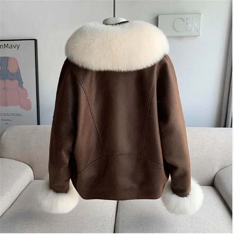 Manteau de fourrure de torche d'imitation pour femmes, vêtements courts, parkas d'hiver, mode ample, veste de fourrure à manches longues, peluche féminine, nouveau, T793