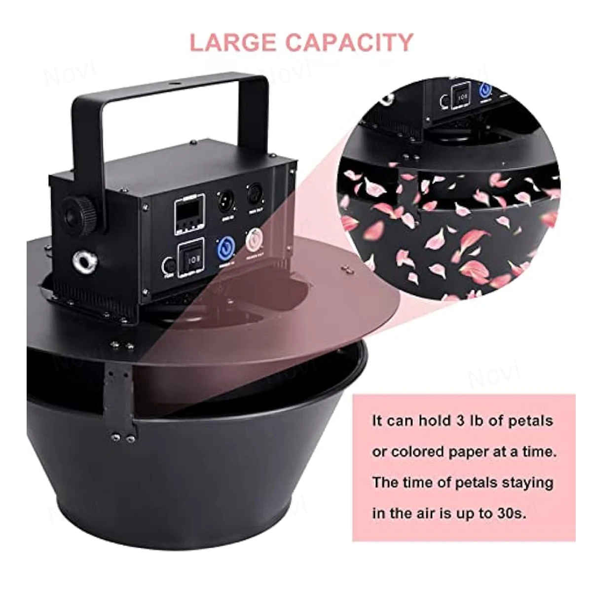 Lanzador de confeti eléctrico, soplador de pétalos giratorio, máquina de papel de Color automática flotante para escenario