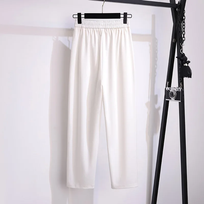 100/150kg Big Size Women Clothing Summer 2023 Women Harlan Pants Show Thin High Waist Casual Pants Loose Tencel Cropped Pants