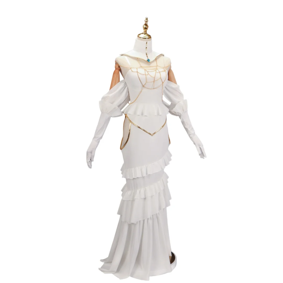 Overlord Arubedo Pure-White Devil Albedo Cosplay Costume Wig Set view 5