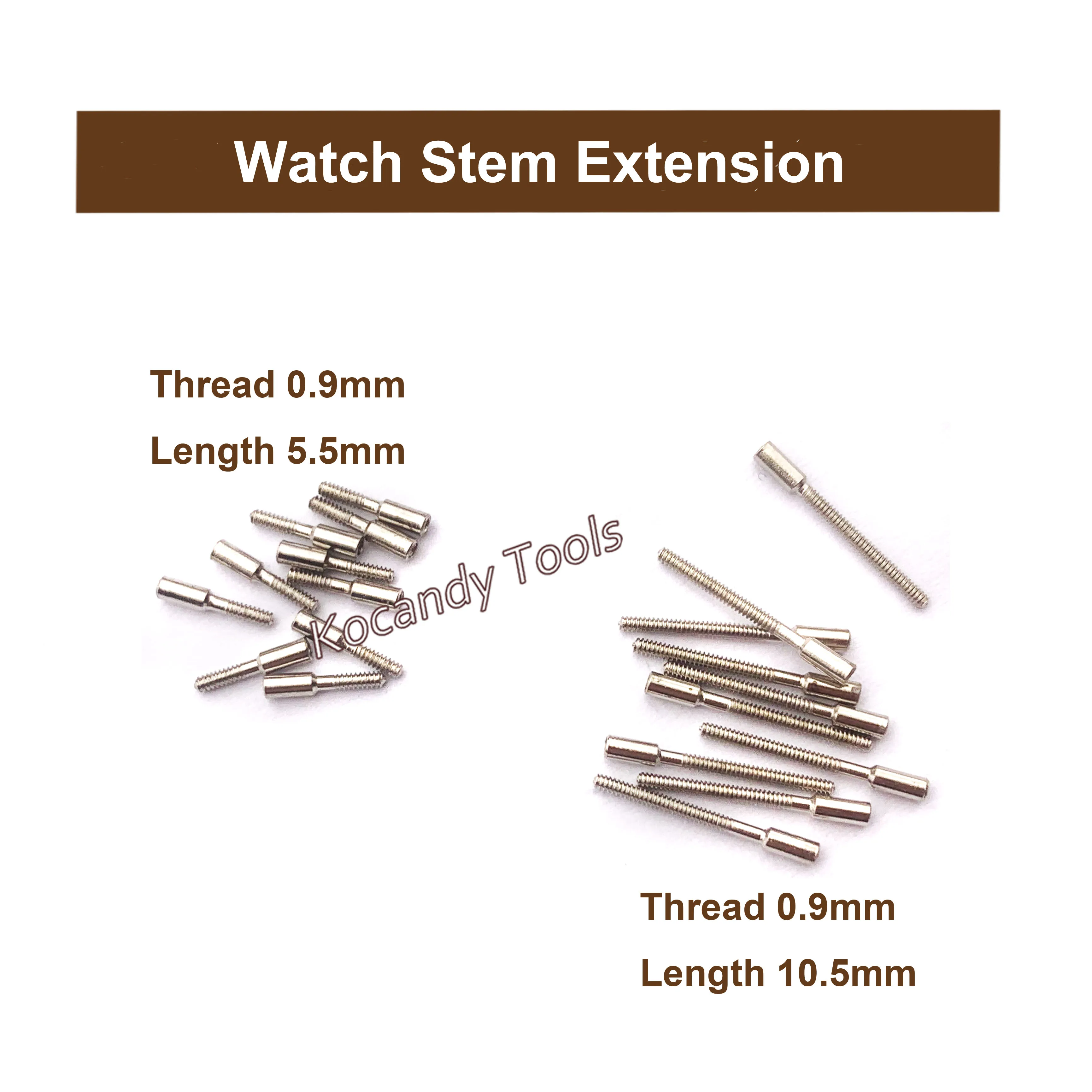 

100 pcs Stem Extenders Wristwatch Repair for Winding Stems 0.9mm Threads Watches Repair Broken/Extended Crown Rods