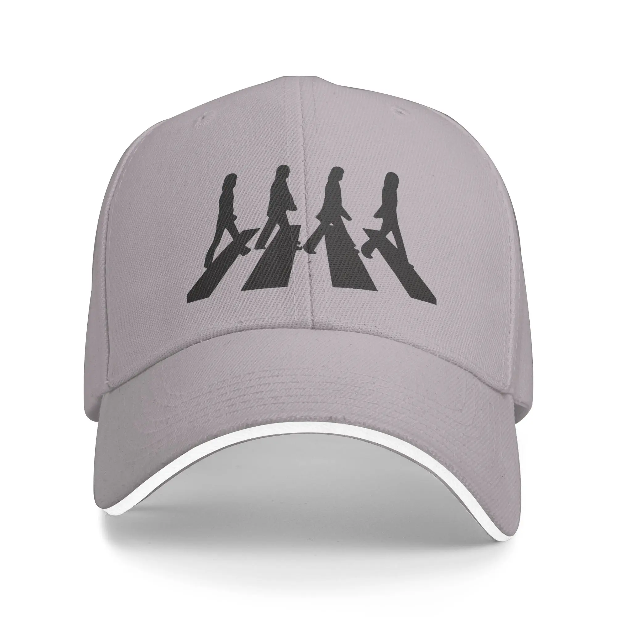 Fashion Abbey Road Inspired Silhouette Art   Minimalist Music Lovers Design  Curved Brim Baseball Cap Women Women's Visors