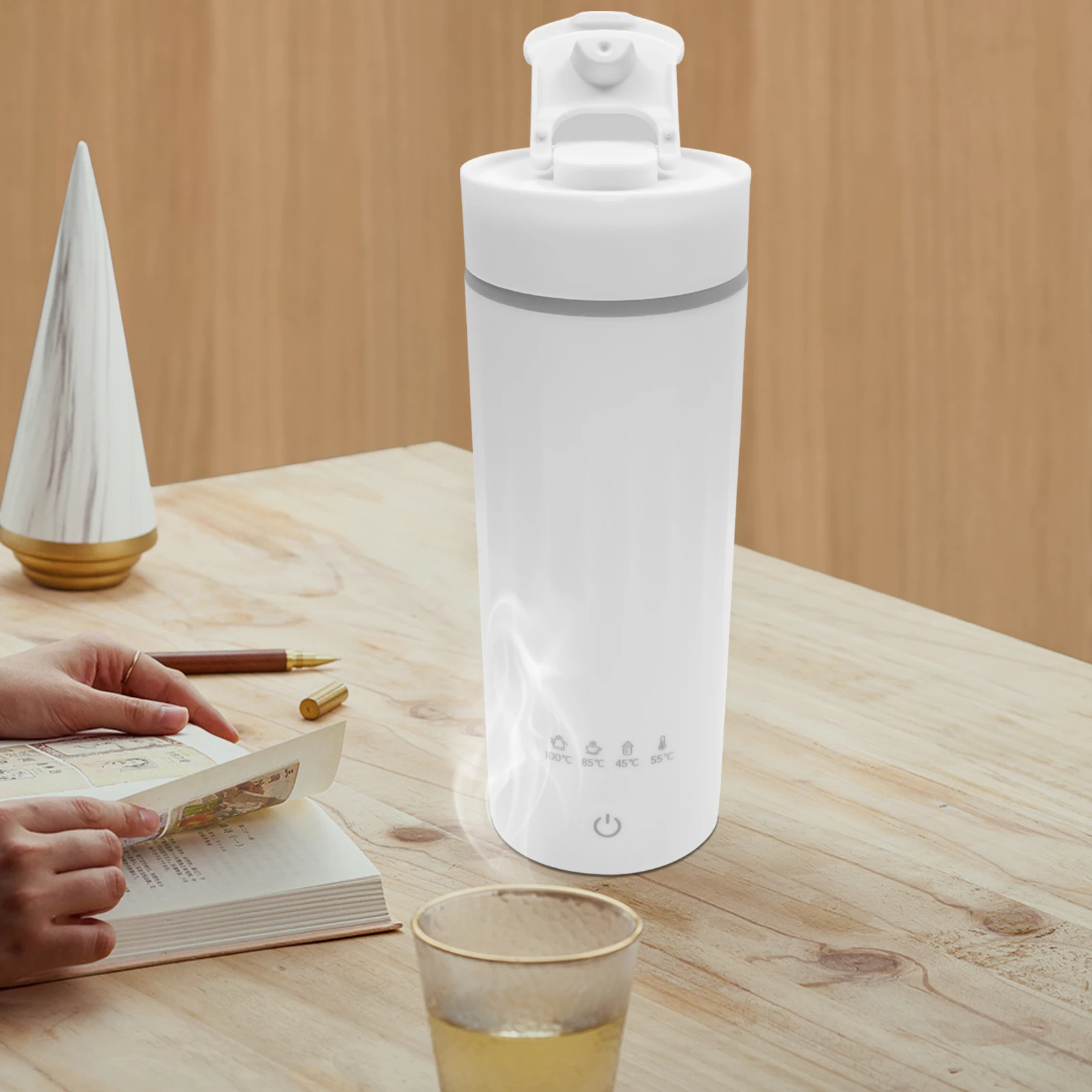 Bouilloire électrique de voyage 300W, chauffe-eau instantané mini 4 vitesses, thermos portable pour entreprises, hôtels