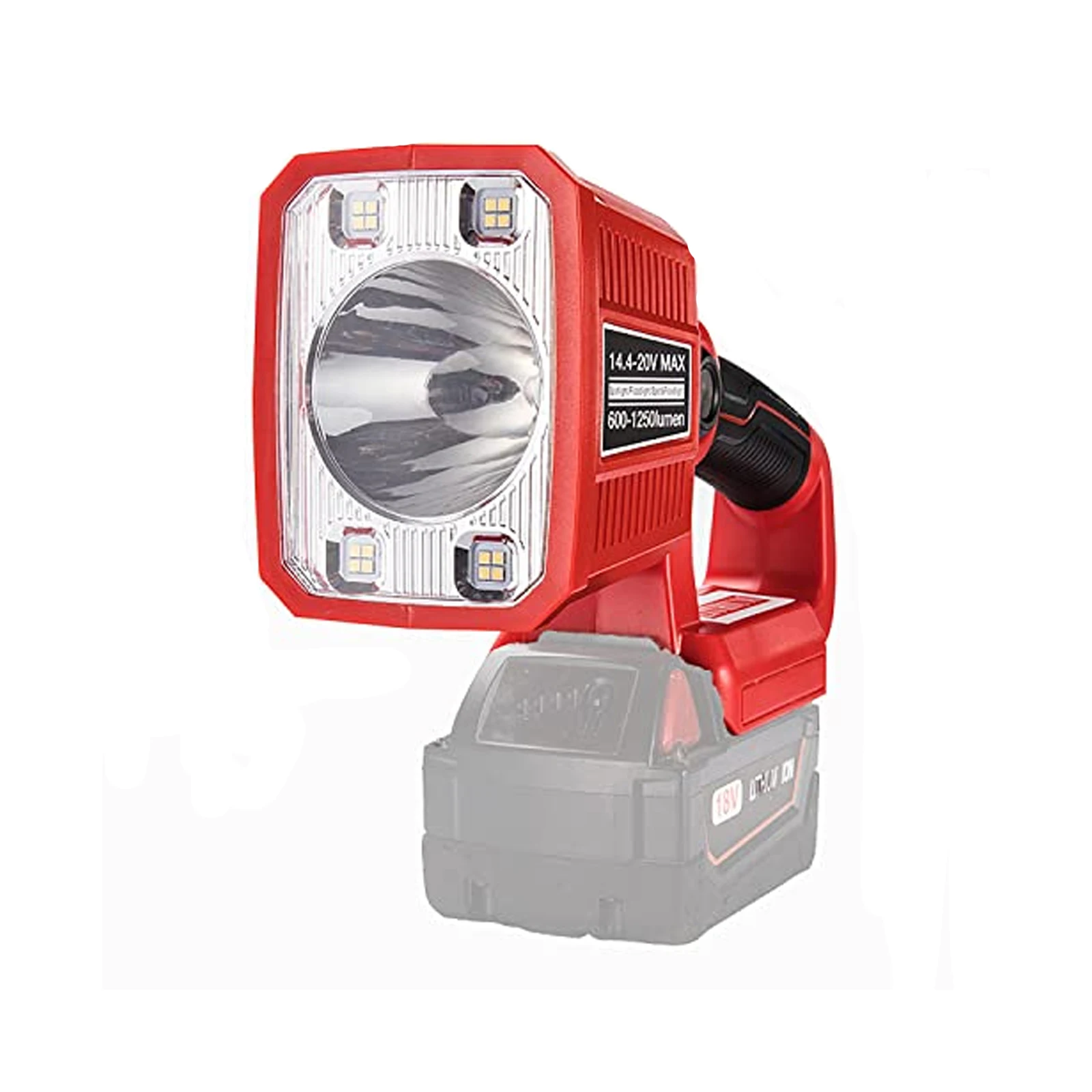 18W Horizontal Square Lamp for Dewalt/Makita/Milwaukee Compatible with Li-ion Battery Emergency Lights