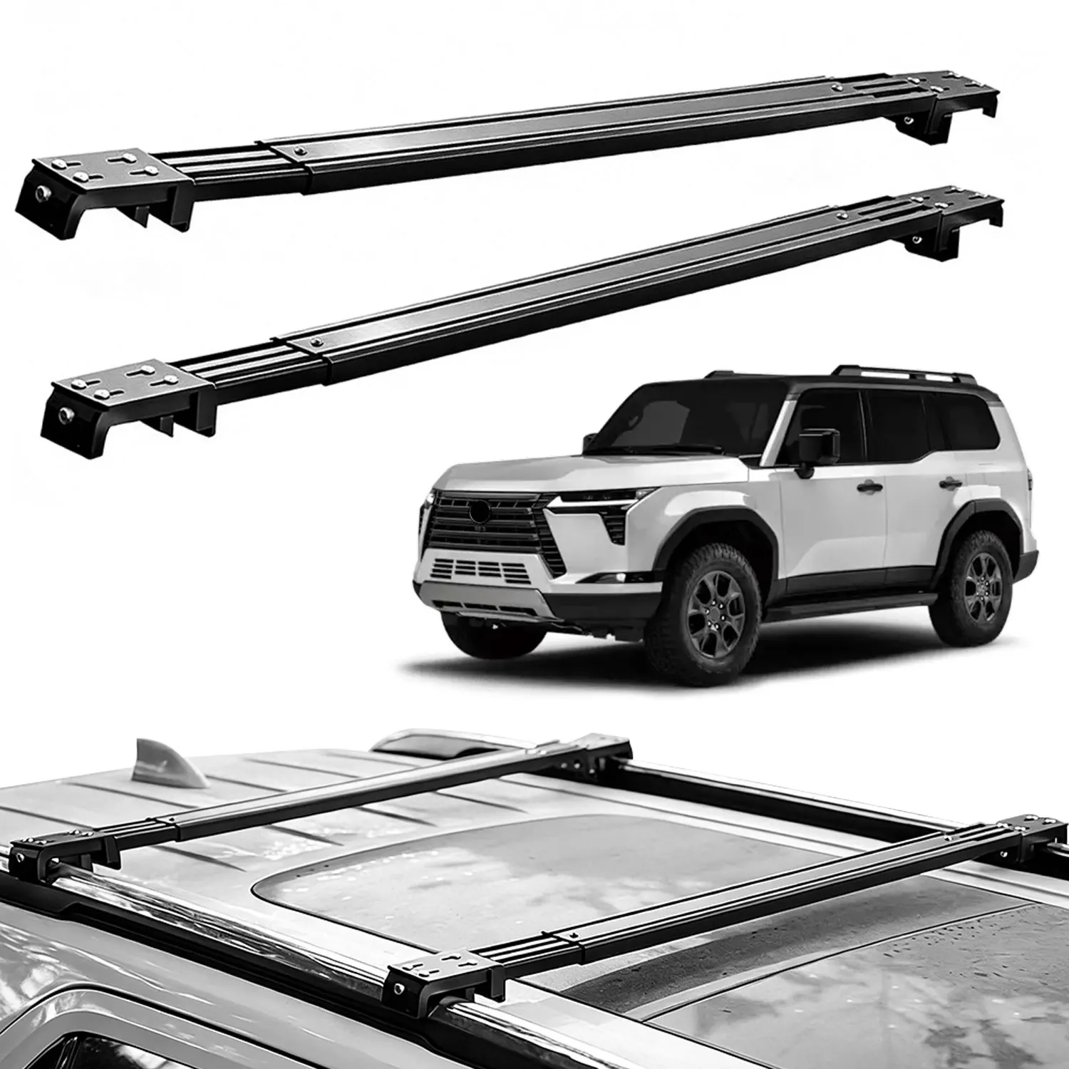 Fits Lexus GX550 2024 2025 2026 Roof Rack Cross Bars, Silent Telescopic, Heavy Duty Carrier, Anti-Theft Lock, Easy Install