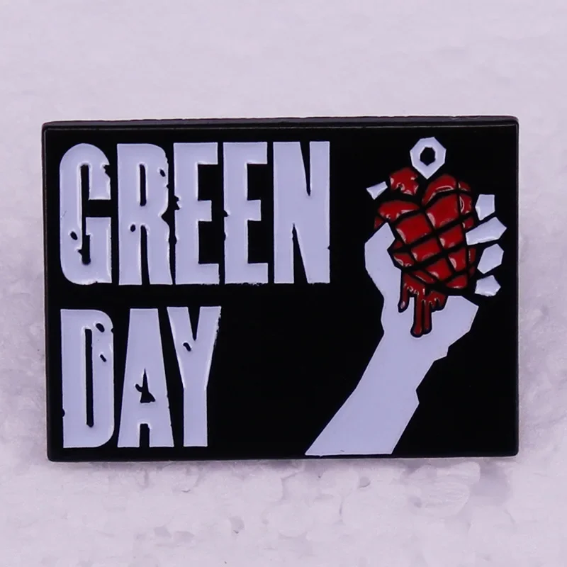 Spilla con spilla in smalto duro Green Day Rock Band per accessorio di gioielli