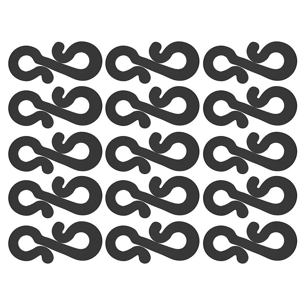 

100pcs S Hooks Plastic Gutter Clips Weather Resistant Outdoor Christmas Light Securing Black Mini Hooks For Holiday