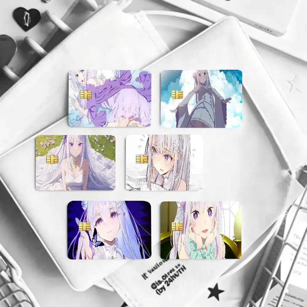 Emilia Animation Re Life In A Different World From Zeroc Art Print Credit Card Skin Waterproof PVC Bank Card Decal
