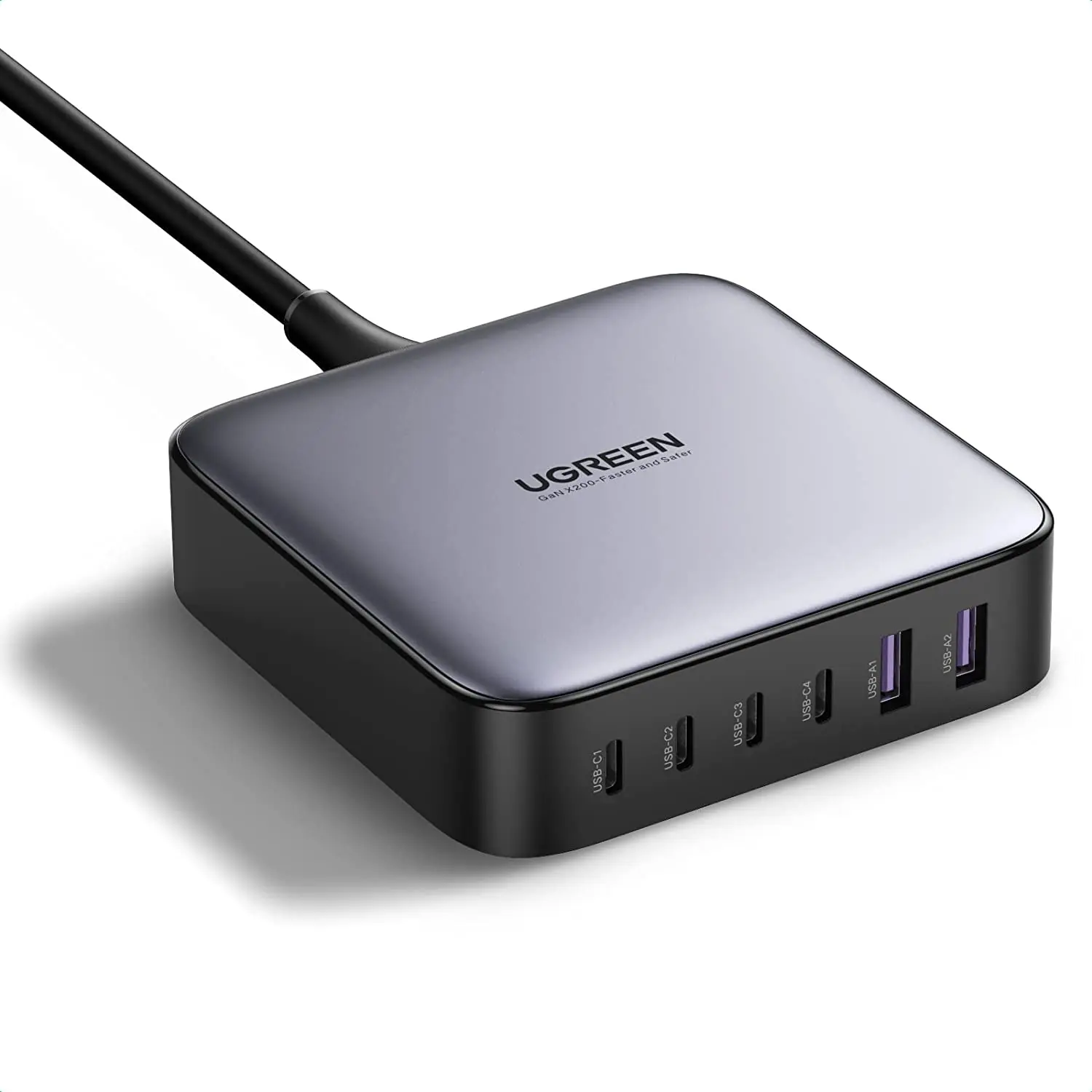 Adaptery ładowarek Ugreen 100W 200W USB C ładowarka biurkowa Nexode 6 portów GaN PD szybka ładowarka z kablem USB C do C