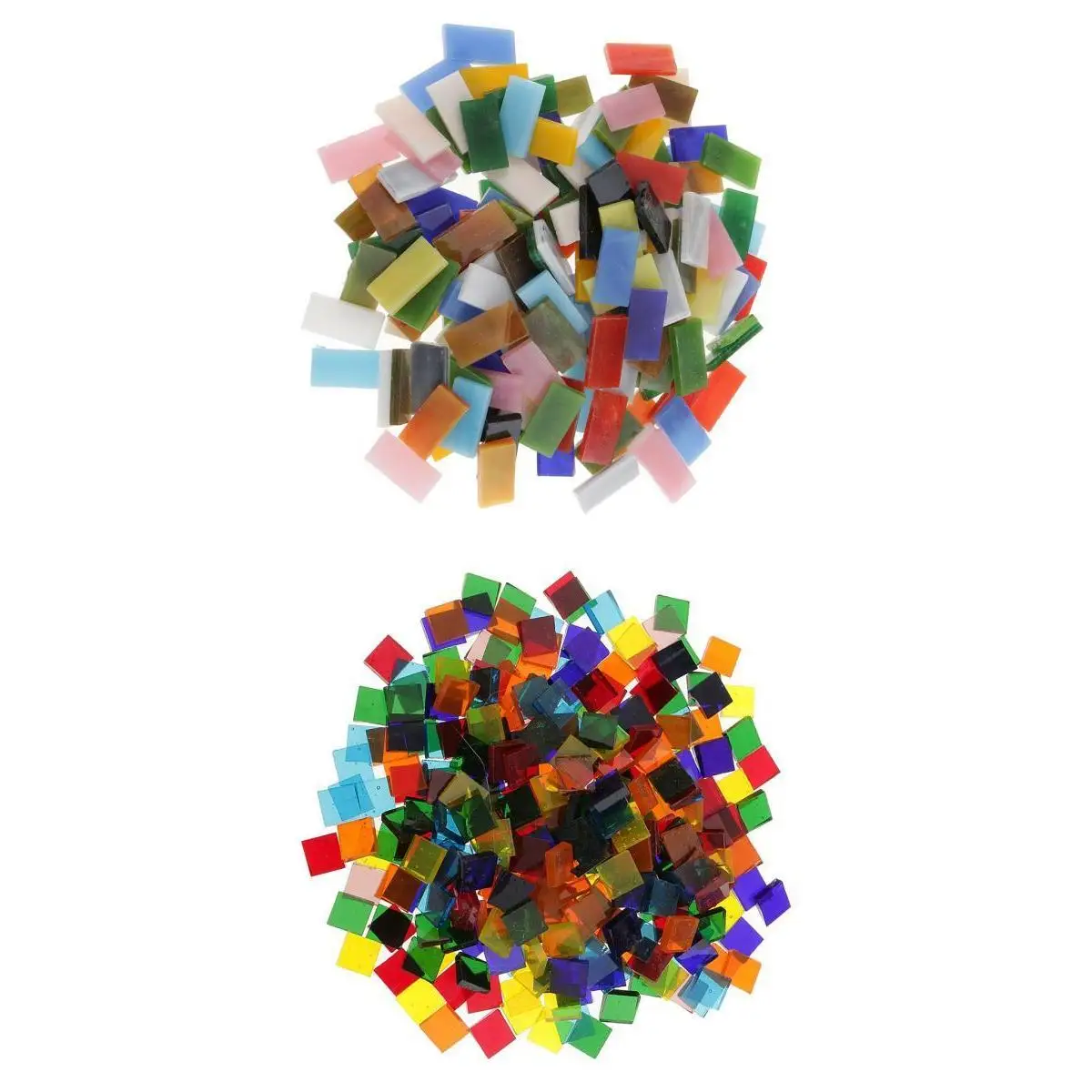 

Assorted Multicolor Square Glass Mosaic Tiles Pieces Crafts