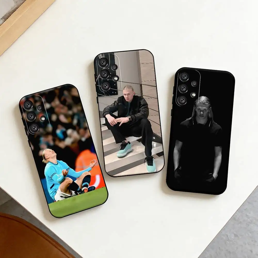 

F-Football S-Star E-Erling Haaland Phone Case For Samsung S25,S24,S21,S22,S23,S30,Ultra,S20,Plus,Fe,Note,10,9,5G Black Cover