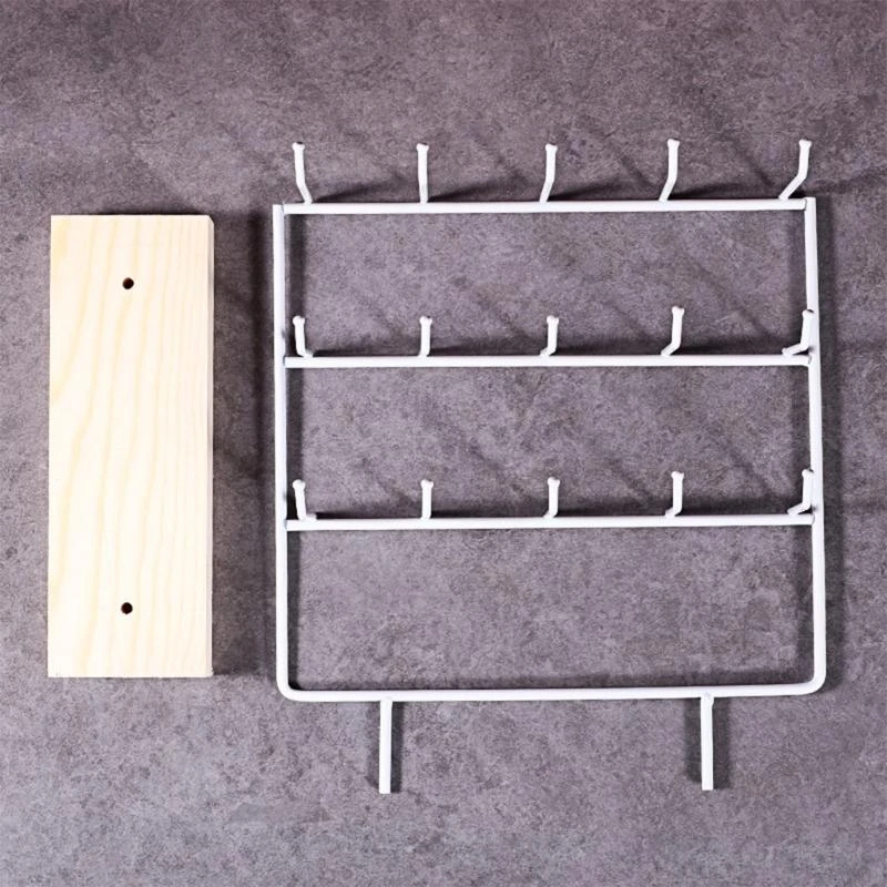 Base Earring Display Stand with 3 Tiers and 15 Hooks Jewelry Presentation Rack Stylish Accessory Organization Shelf