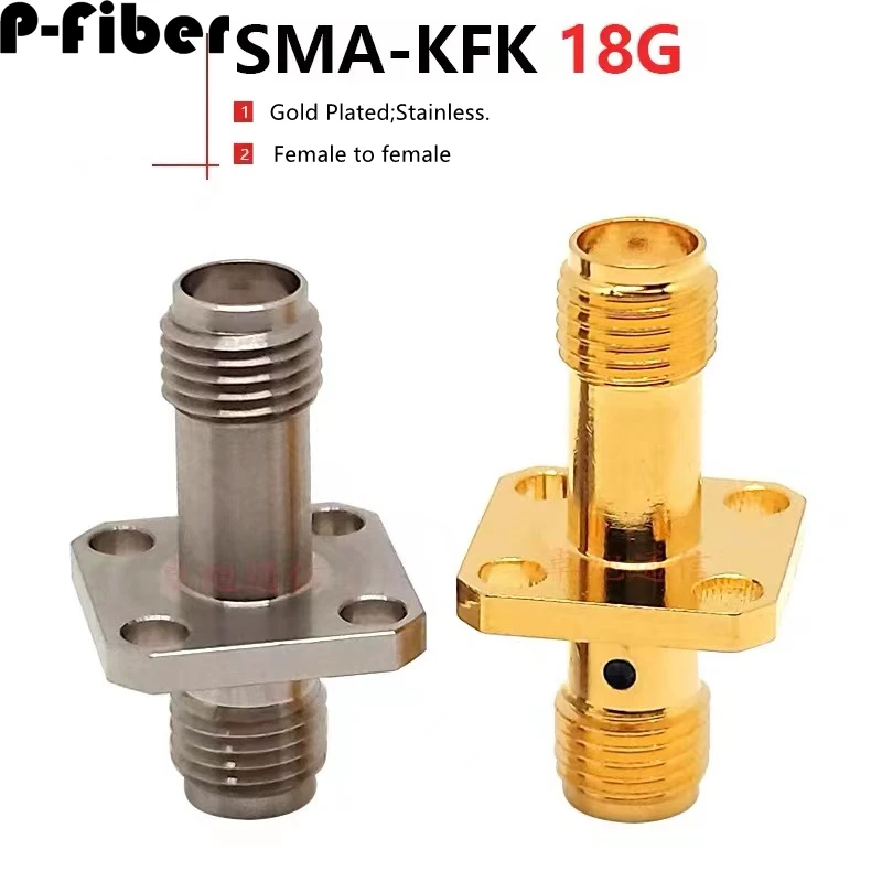 

adapter SMA-KFK 18G female to female 4 hole flange through wall fixed sma stainless steel high frequency connector sma-kkf