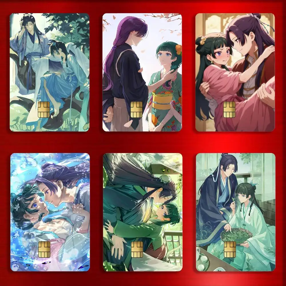 

T-The A-Apothecary Diaries Card Stickers For Debit Bank Credit Cards Metro Bus Pass Sticker Decoration Cover 4PCS Card Skin