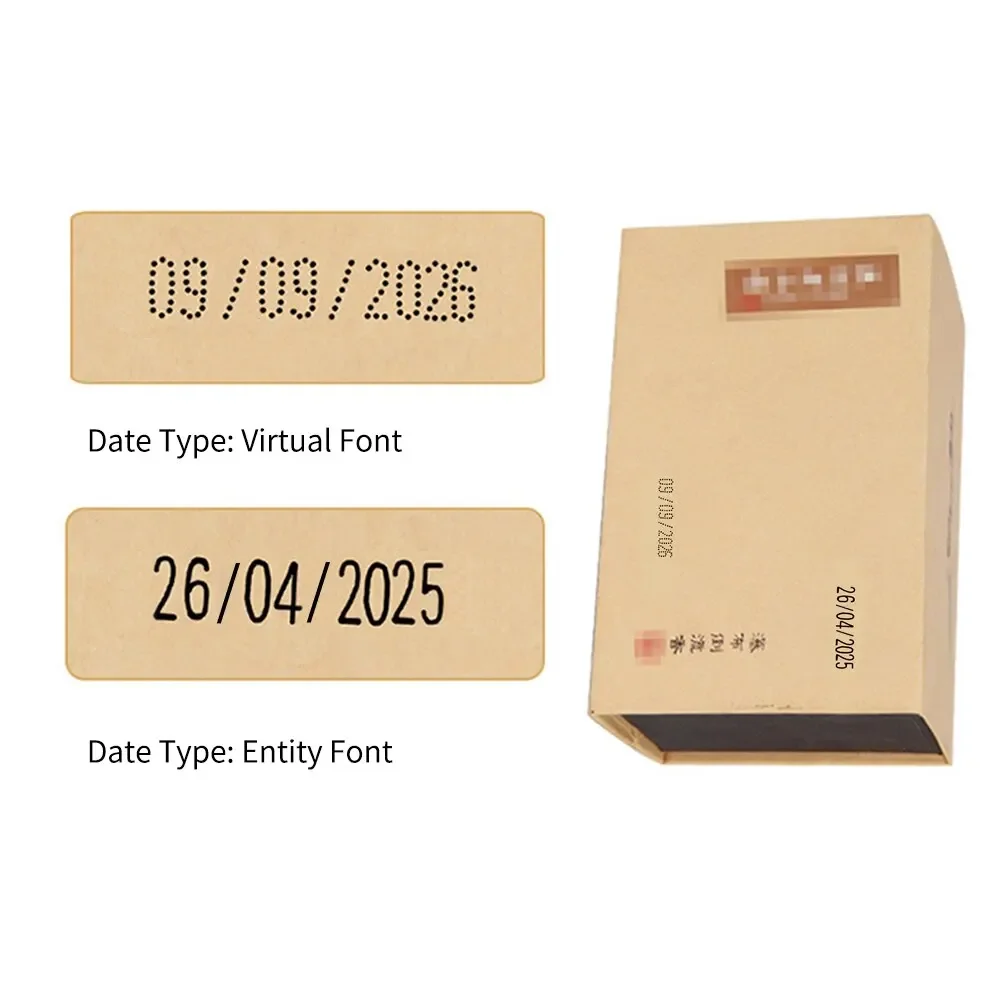 Handheld Portable Date Stamp Printer Quick-Drying Ink Date Printing Coding Machine for Food Plastic Bag Bottle Metal Cans #R20