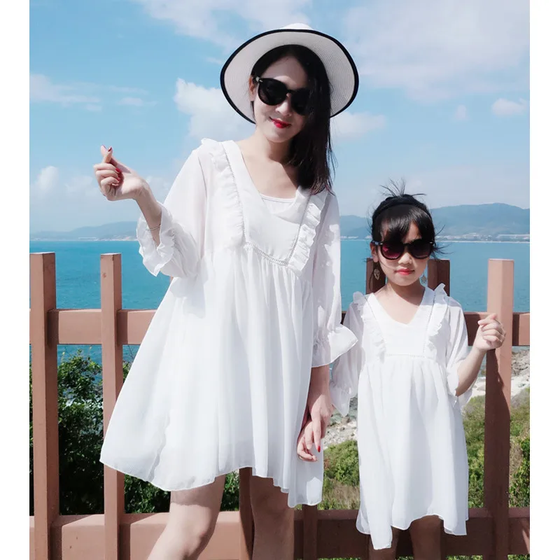 

Mon and Daughter Matching Dress for Mother Daughter Equal Family Trip Beach Clothes Women Vacation Clothing Parent-child Dresses