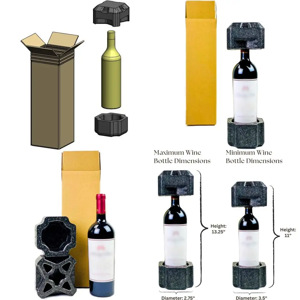 

Набор из 12 универсальных защитных коробок для транспортировки вина (на одну бутылку) - США