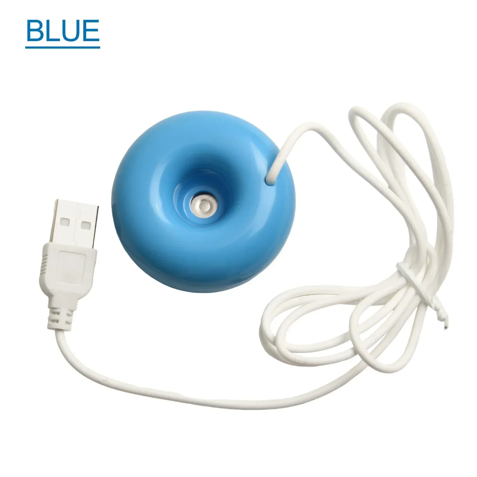 Donut Shape USB Humidifier for Personal Use Moisturizes Dry Air Safety Features Include Auto Shut Off Function