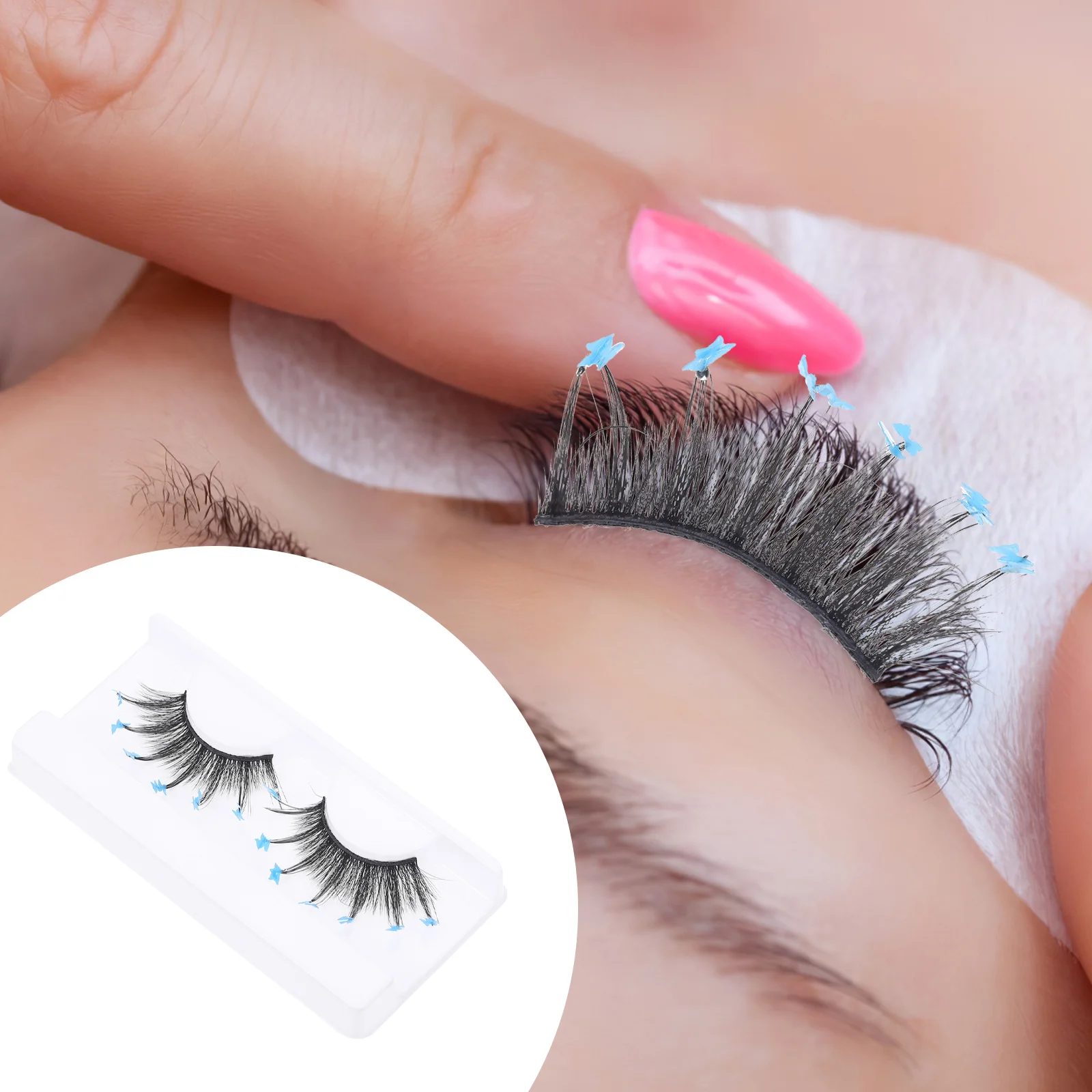 1 زوج ملون ثلاثية الأبعاد الرموش وهمية اضافية طويلة لينة الرموش الصناعية مظهر طبيعي للنساء اليومية بريق العين تعزيز