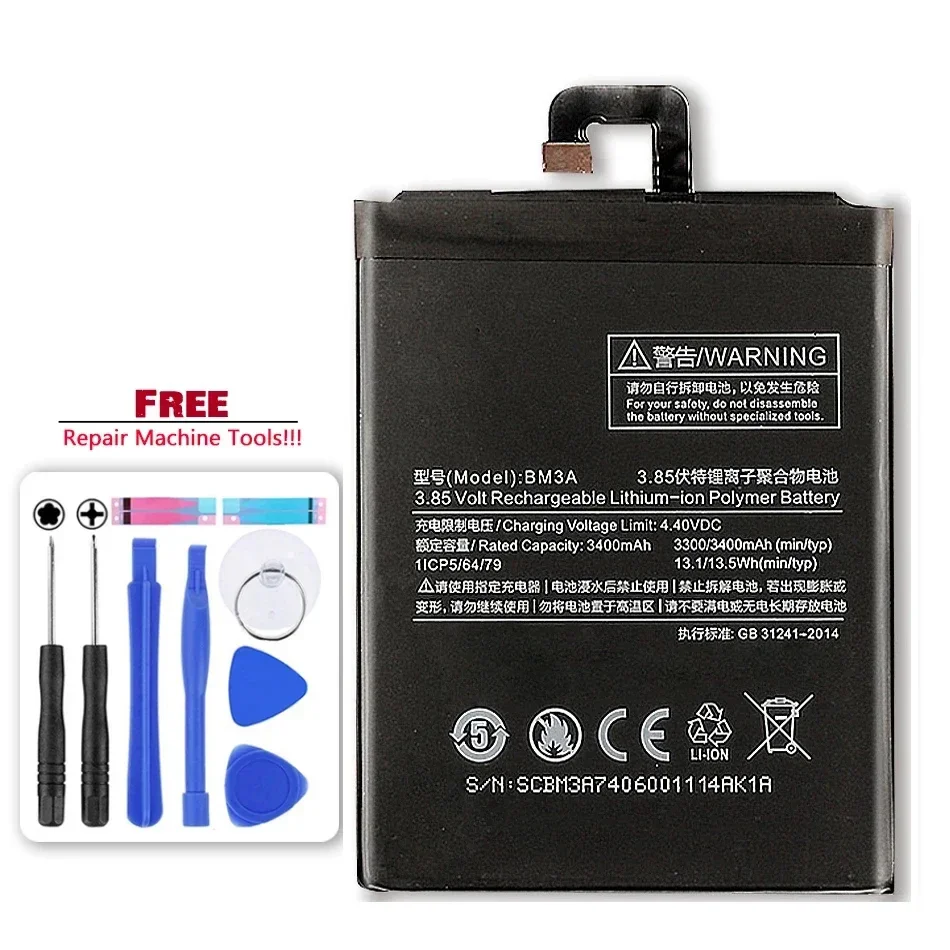 Battery For Xiaomi Note 3 2 9T MTK 800U 3300mAh-5000mAh BM3A BM54 BM48