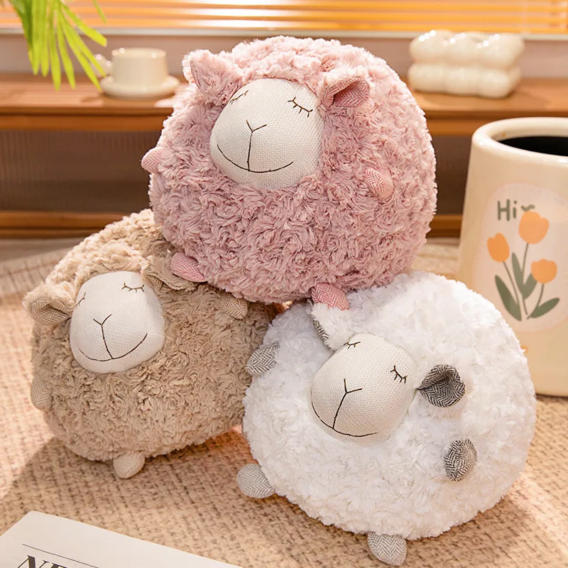 

Cute Round Sheep Plush Toy Stuffed Fluffy Sheep Soft Doll Sheep Ball Throw Pillow Kids Toy Birthday Gift